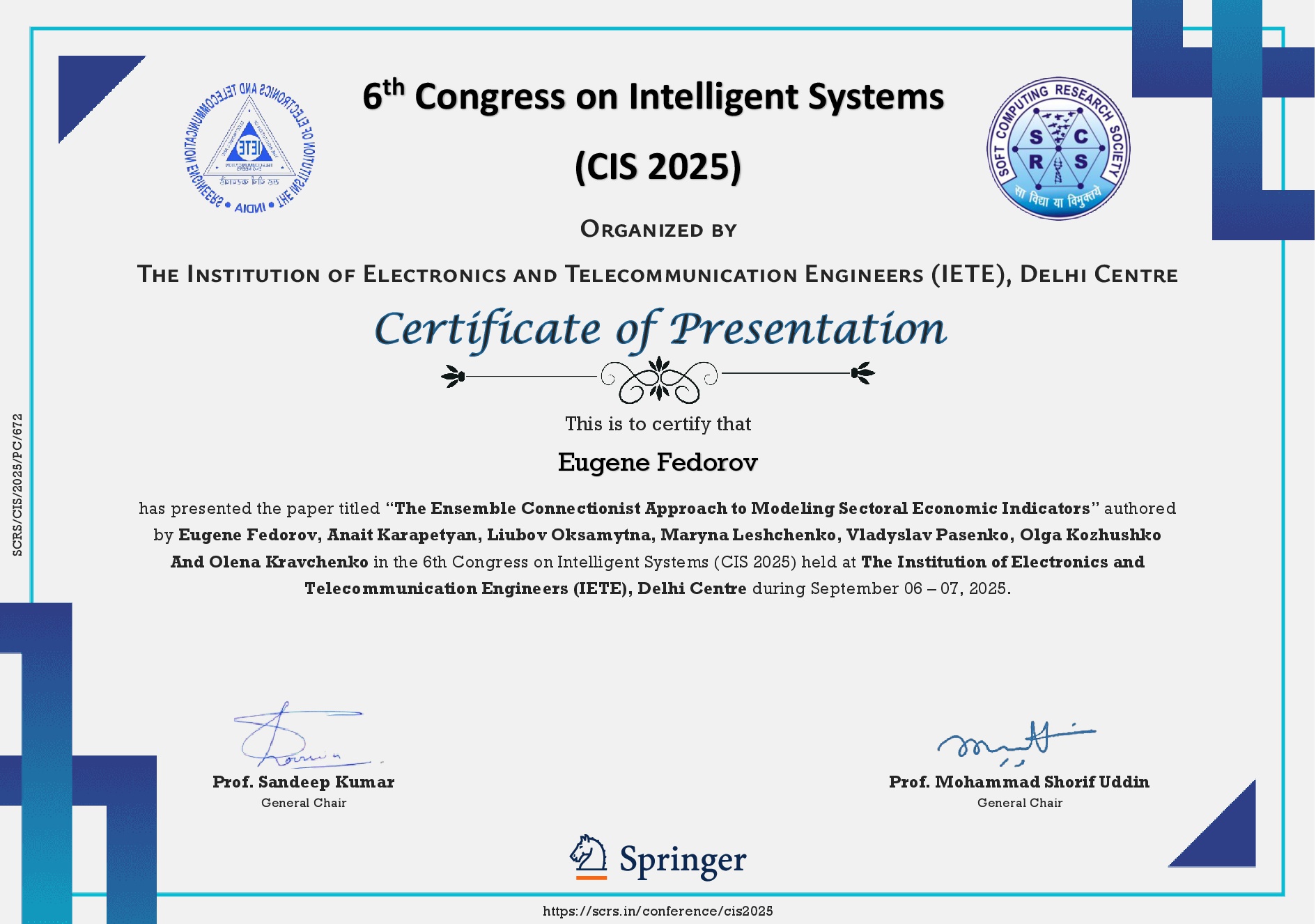 CIS 2025 Presentation Certificate-055