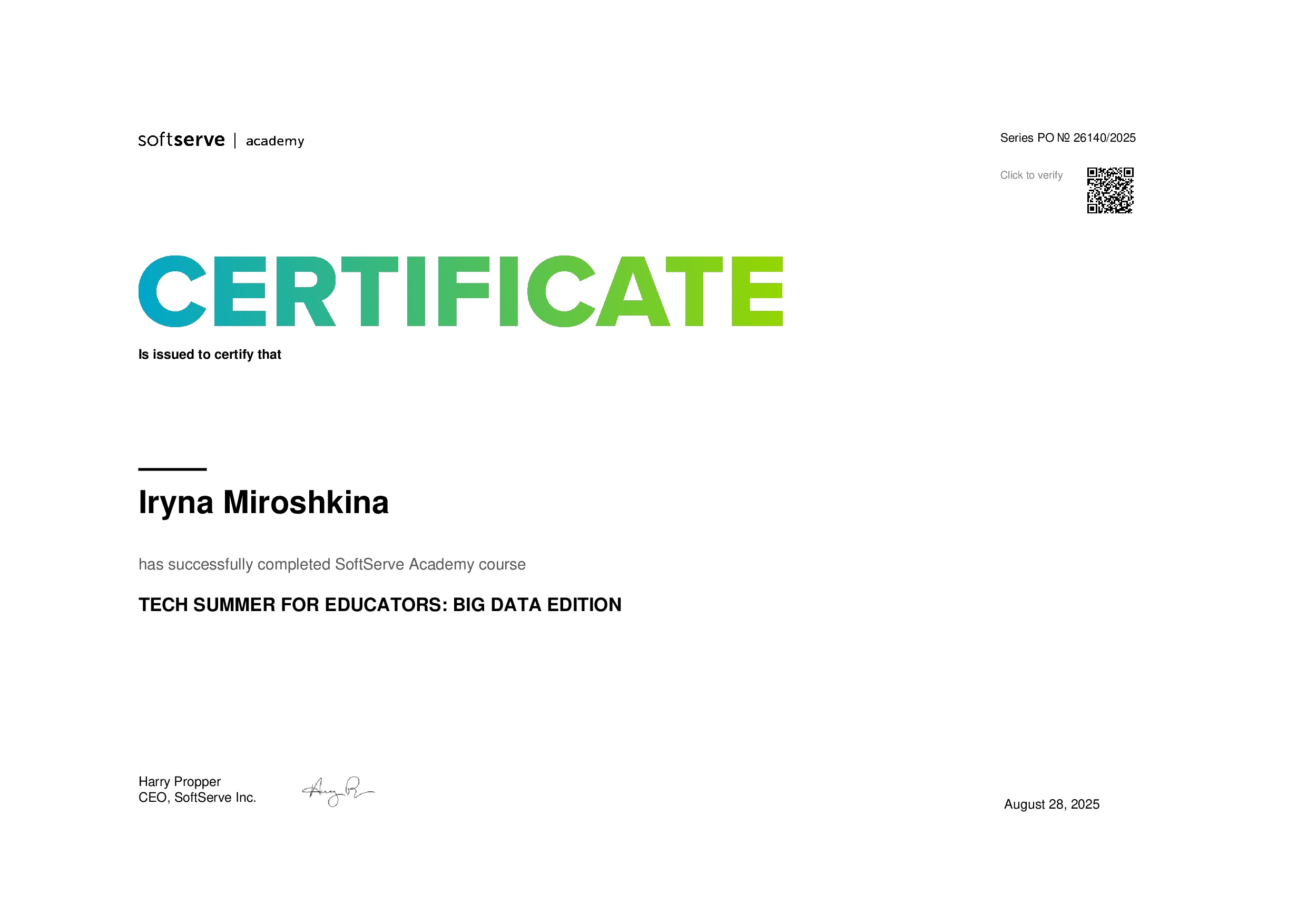 Certificate